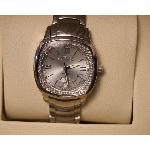 August Steiner Swiss Quartz Diamond Bezel Men’s Watch – Stainless Steel - Picture 3 of 6